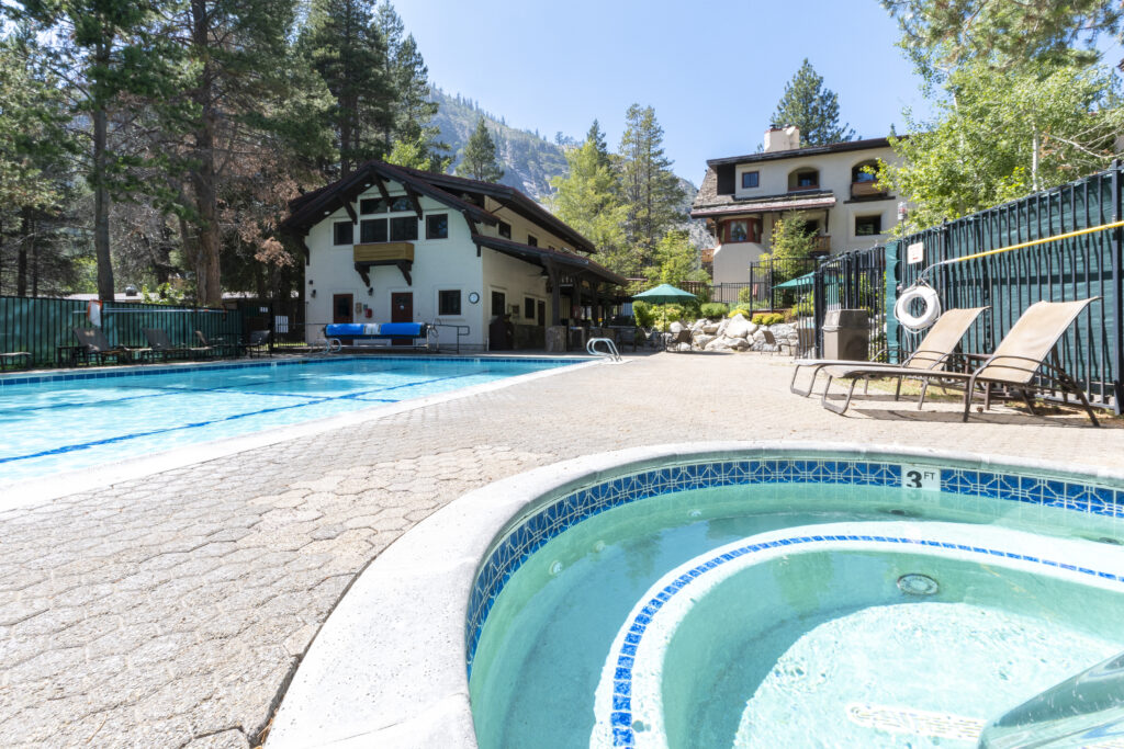 Olympic Village Inn Summer Exterior hot tub and pool