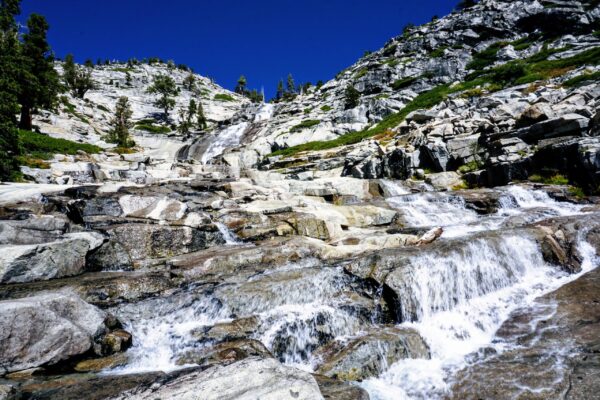 Horsetail falls in desolation wilderness of California