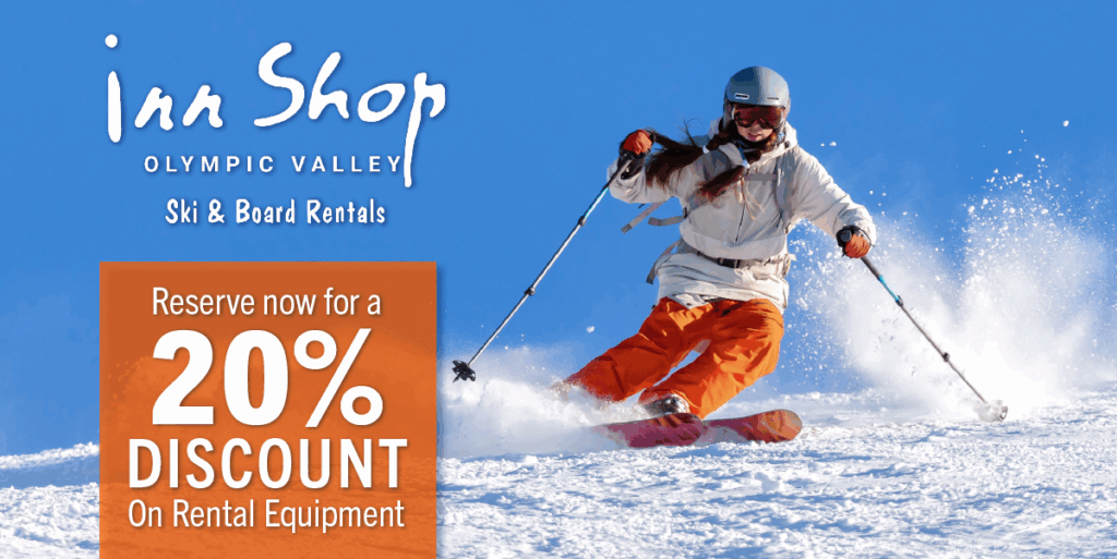 inn shop logo and person skiing