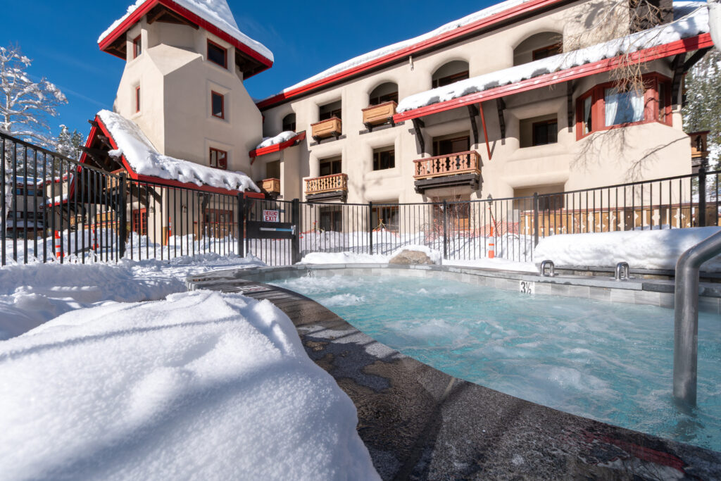 OVI building and hot tub during winter season