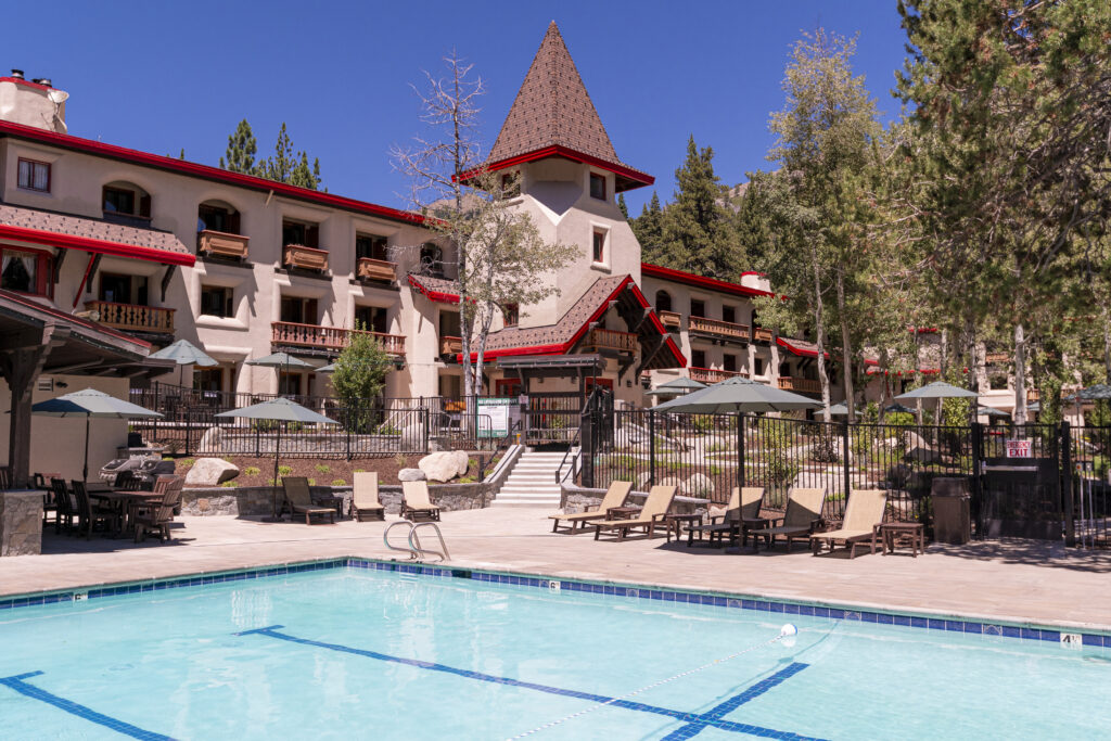 OVI pool area, umbrellas and chairs