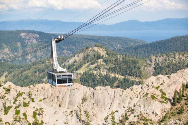 Palisades Tahoe aerial tram during summer